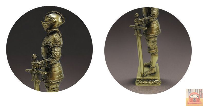 新品未使用】中世の騎士像 鎧 ナイト 樹脂彫刻 フィギュア