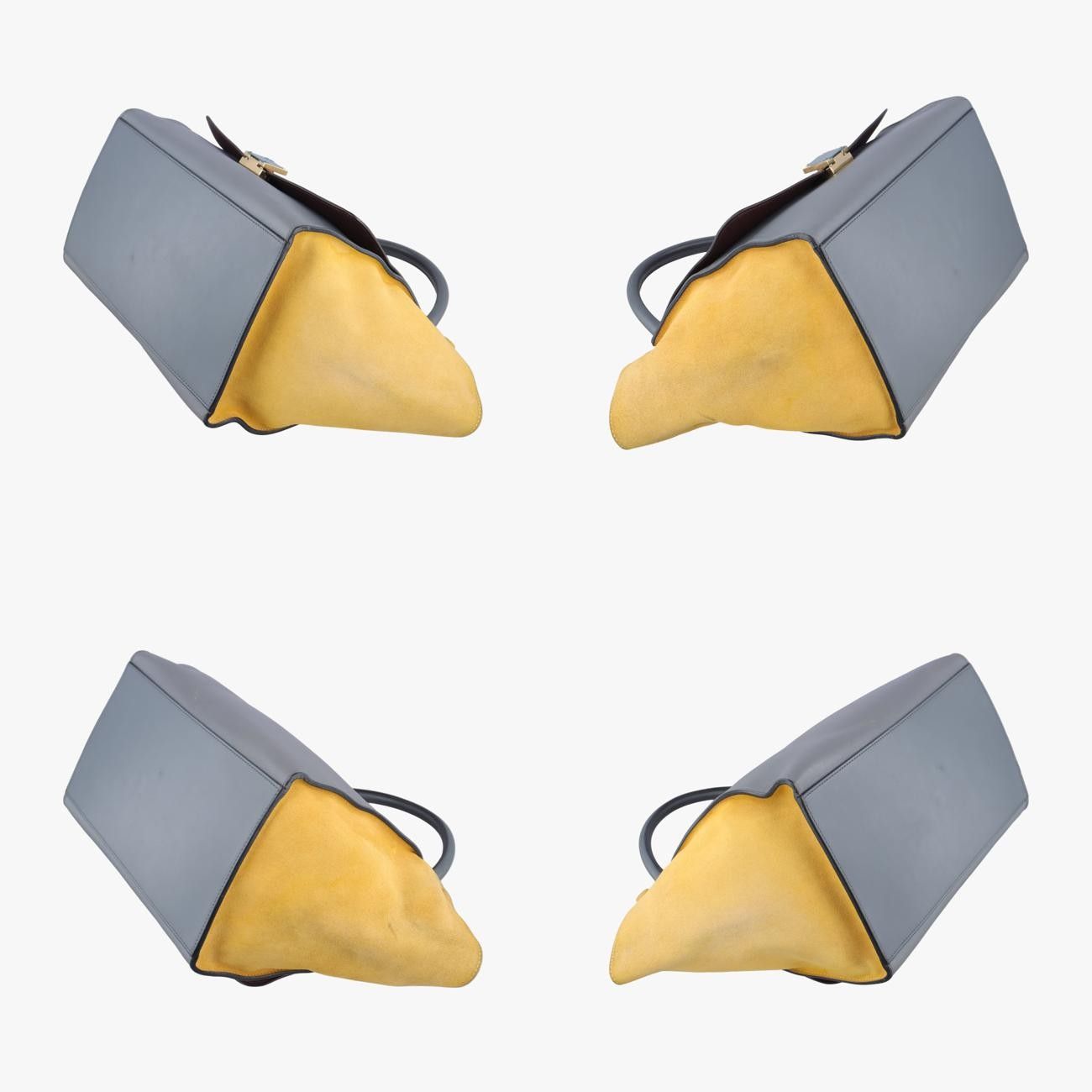 セリーヌCelineトラペーズ ミディアムグレー×ボルドー×イエロースエード×レザーF-SN-0152