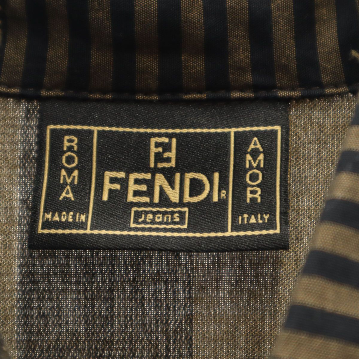 FENDI jeans フェンディ ジーンズ イタリア製 長袖 ワークシャツ 42 ブラック レディース FENDI jeans フェンディ ジーンズ イタリア製 長袖 ワークシャツ 42