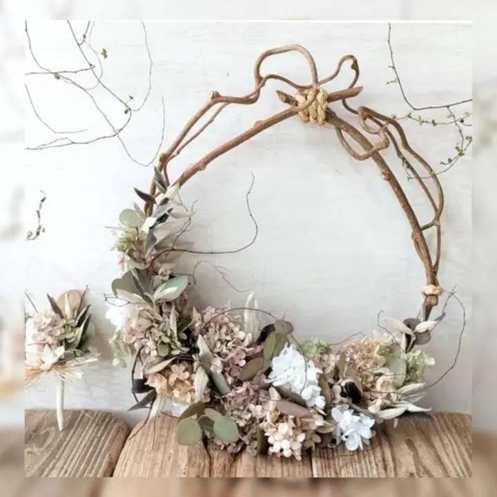 お正月飾り 門松 白 ピンク ゴールド モダン門松 ハンドメイド 大 198