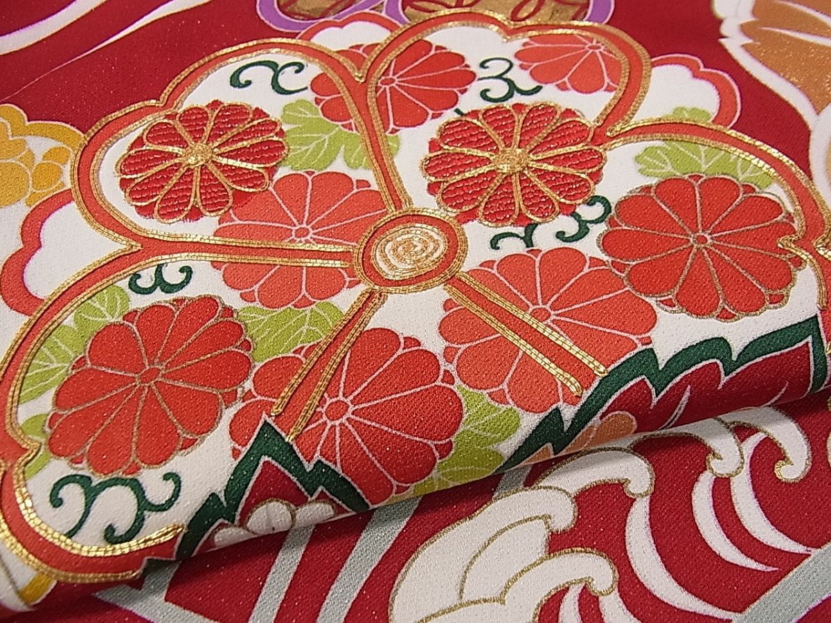 期間限定セール20％off○極上 創業460年・千總 振袖 駒刺繍 立波草花文