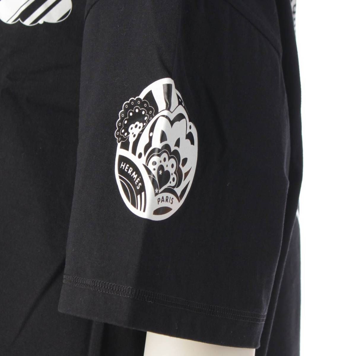 売り切り価格❗️エルメス♡フォーブルレインボー♡tシャツ♡38♡美品 エルメス フォーブルレインボー コットン Tシャツ ブラック
