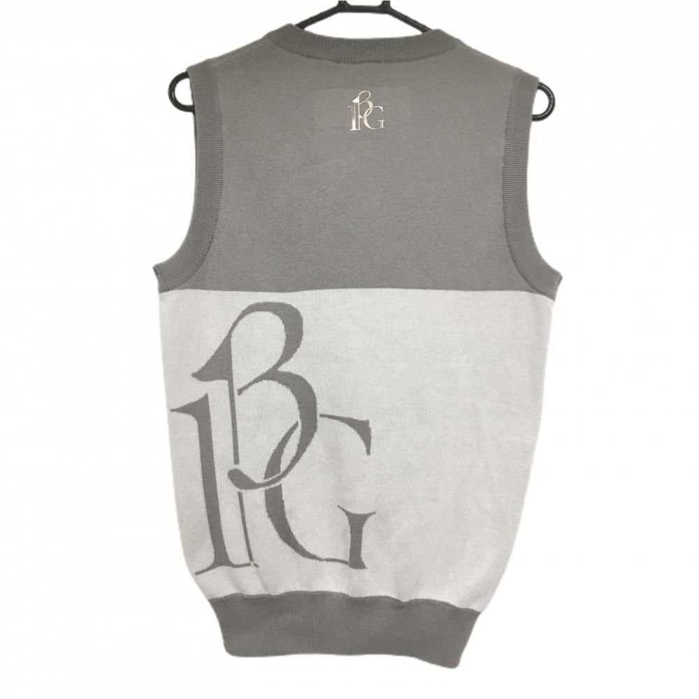 ウノピゥウノウグァーレトレゴルフ ニットベスト グレー×白 コットン混 Vネック メンズ III S ゴルフウェア 1PIU1UGUALE3