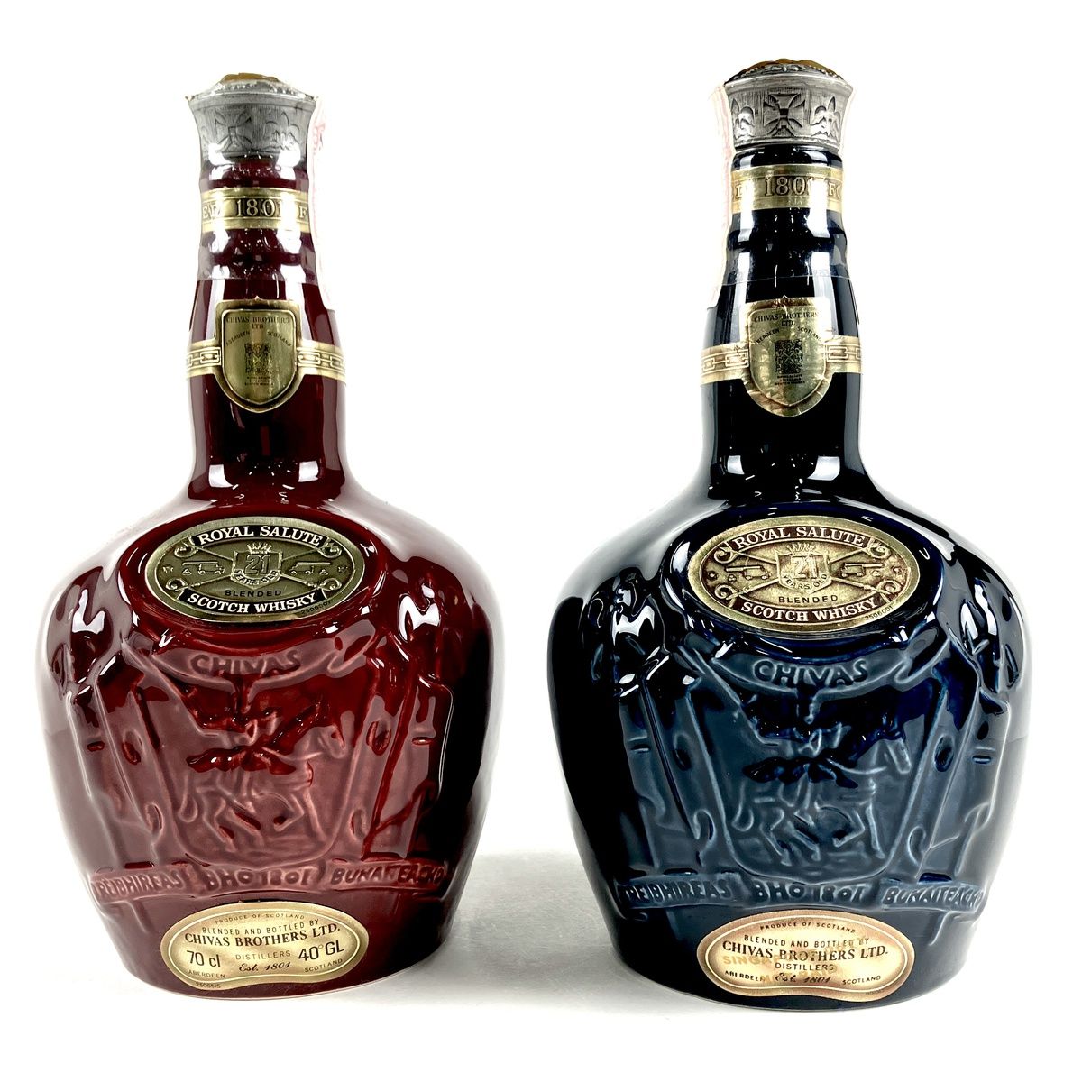 2本 シーバスリーガル CHIVAS REGAL ロイヤルサルート 21年 赤 青