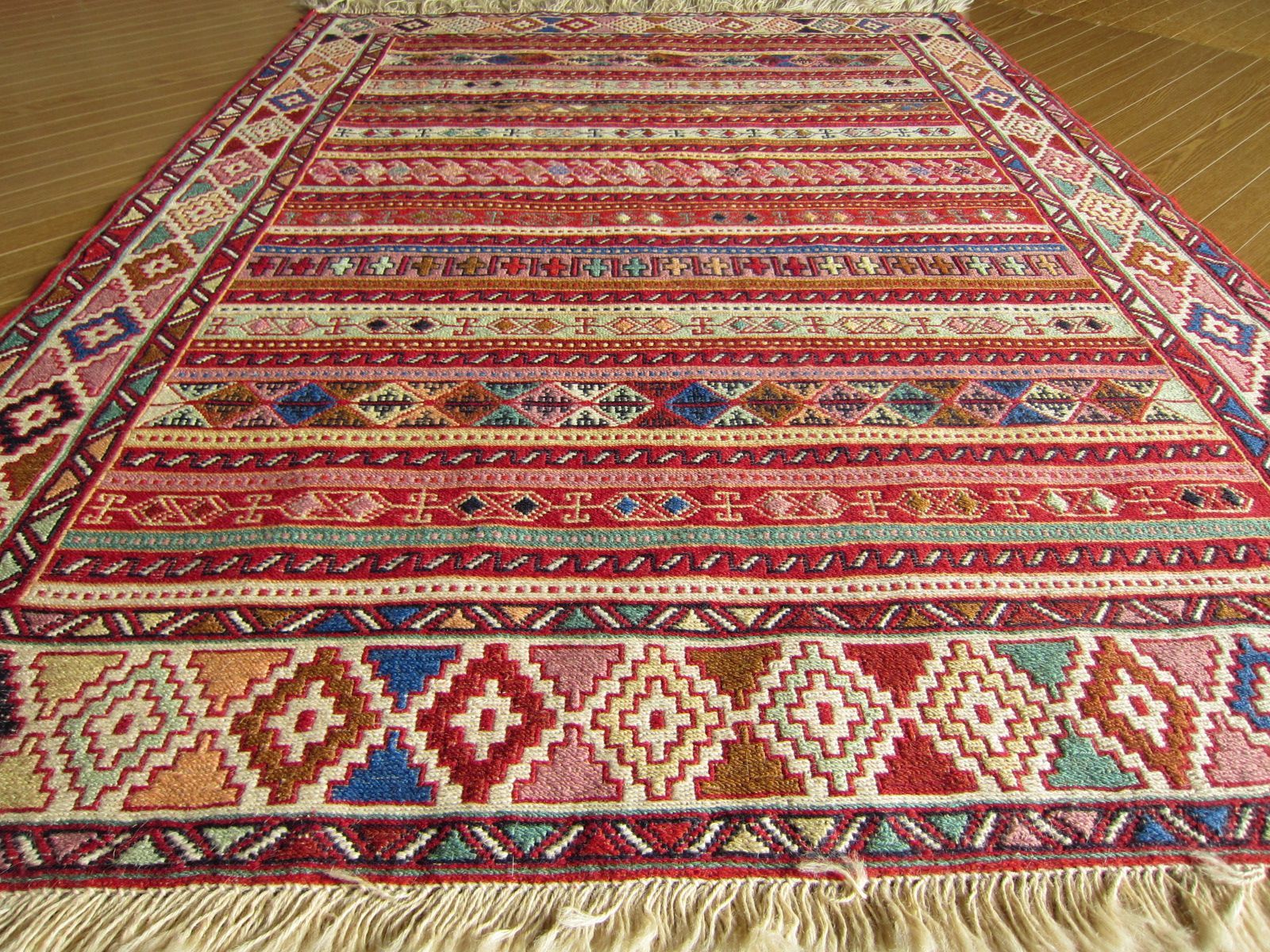 イラン直輸入☆アゼルバイジャン産キリム・KILIM□1996-402-18