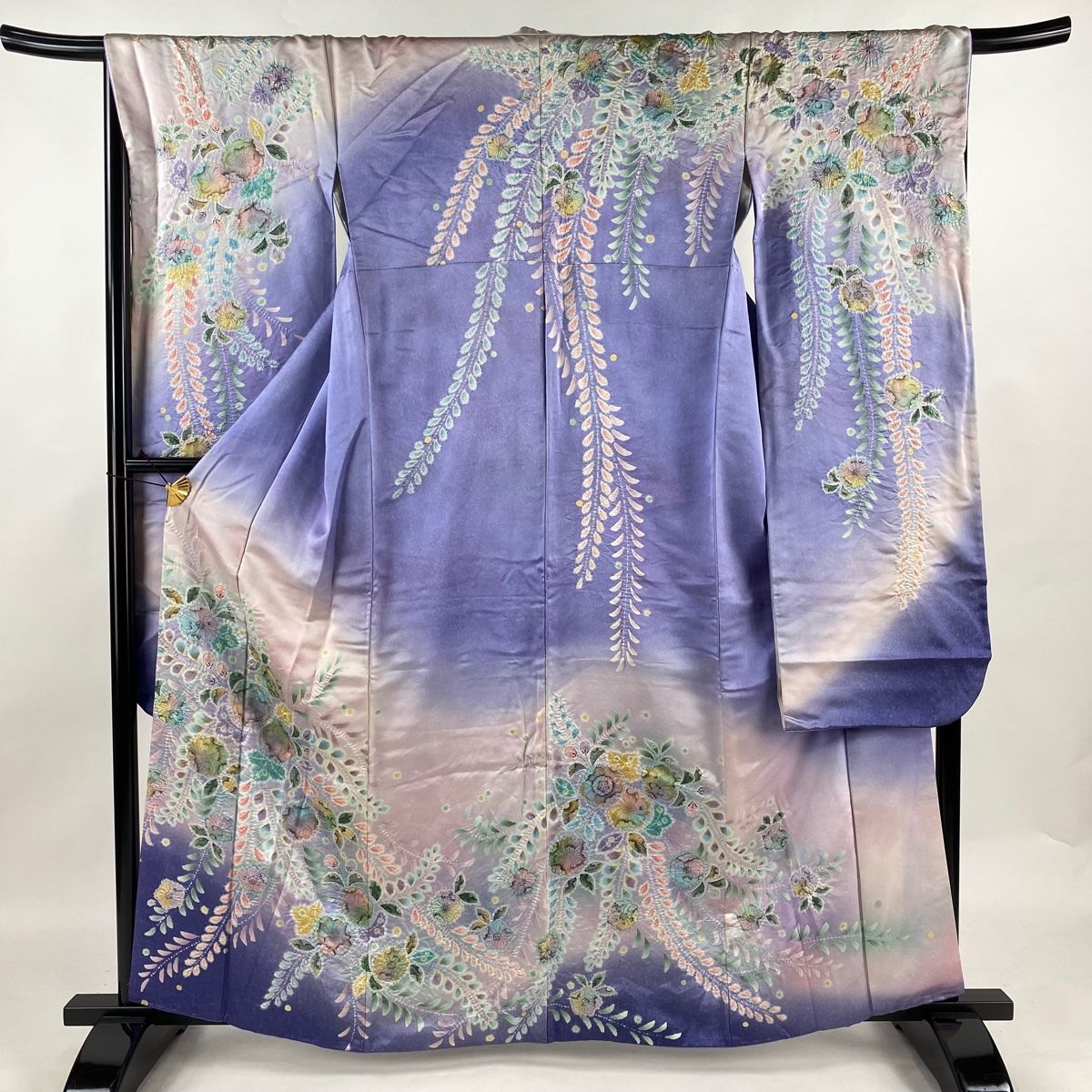 振袖 身丈161.5cm 裄丈67cm M 袷 落款 辻ヶ花 銀通し 金彩 薄紫 正絹  