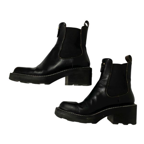 ヴィトン ボブールライン レザー モノグラム アンクルブーツ