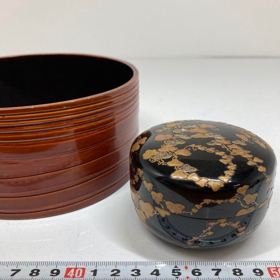 時代 光琳 蒔絵 棗 直径7.5 15.5㎝ 東ま5-1021