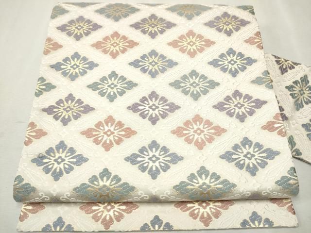 平和屋着物○九寸名古屋帯 唐織 菱花文 金糸 正絹 逸品 CAAV7178hy  