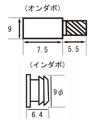 WAKI ニッケルダボセット(100組) 9mmクローム DB-003-