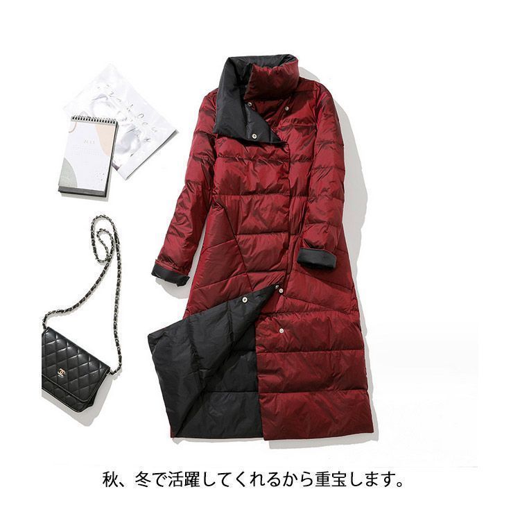 082004ダウンジャケット 配色 リバーシブル 軽量 ダウンコート アウター 立ち襟 L 秋冬 ダウンコート 防寒 スリム ダウンジャケット 暖 CHRISTIANNAURATH_COM_BR