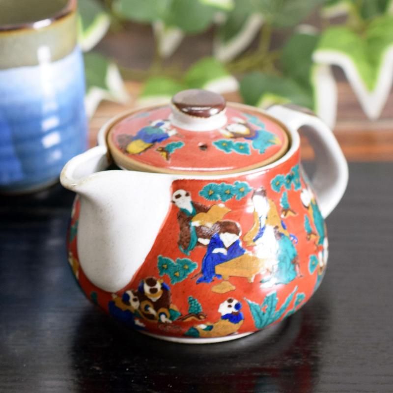 花柄 陶器製急須と湯呑みセット 陶器製花柄急須と湯呑みセット 陶器製 急須 花柄