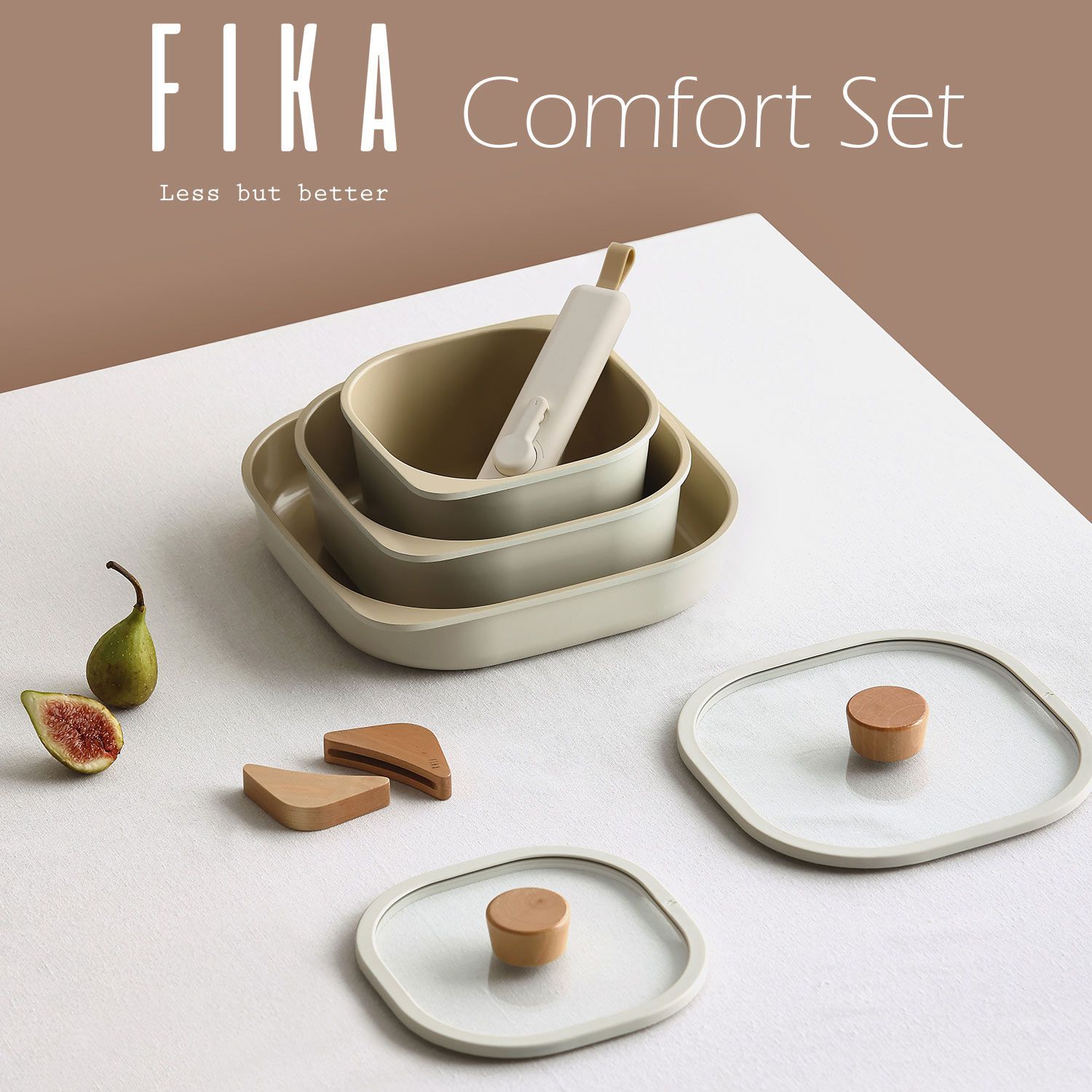 FIKA フライパン フライパン25cm 単品 セラミック加工 取っ手が取れる