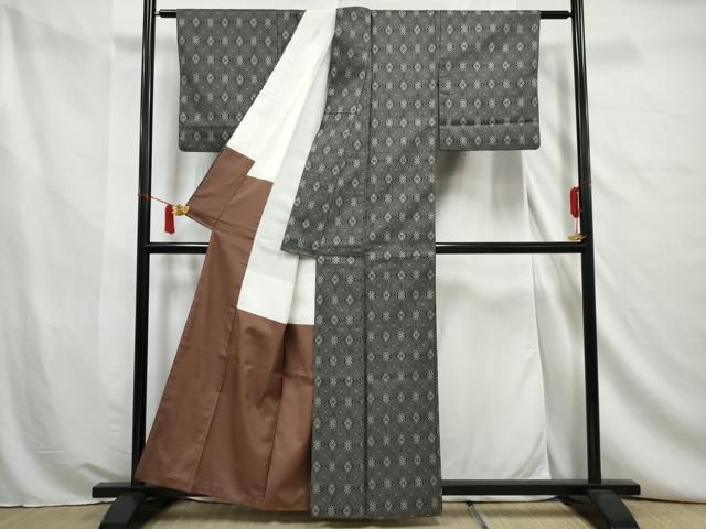 平和屋着物○上質な紬 丸文 正絹 逸品 未使用 AAAZ0558ph