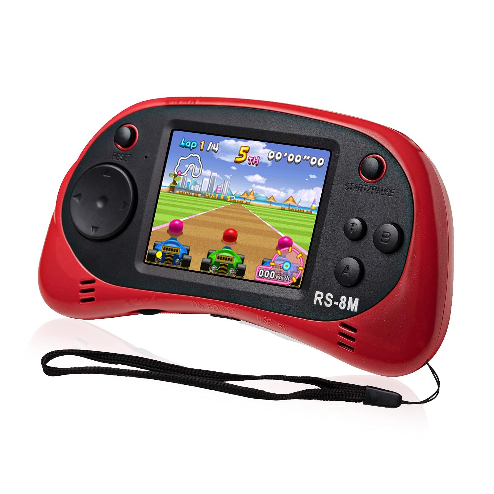 子供用 手持ちゲーム ポータブルビデオゲームプレーヤー 200ゲーム 16ビット 2.5インチスクリーン ミニ レトロ 電子ゲーム機 男の子 女の子 レッド レッド