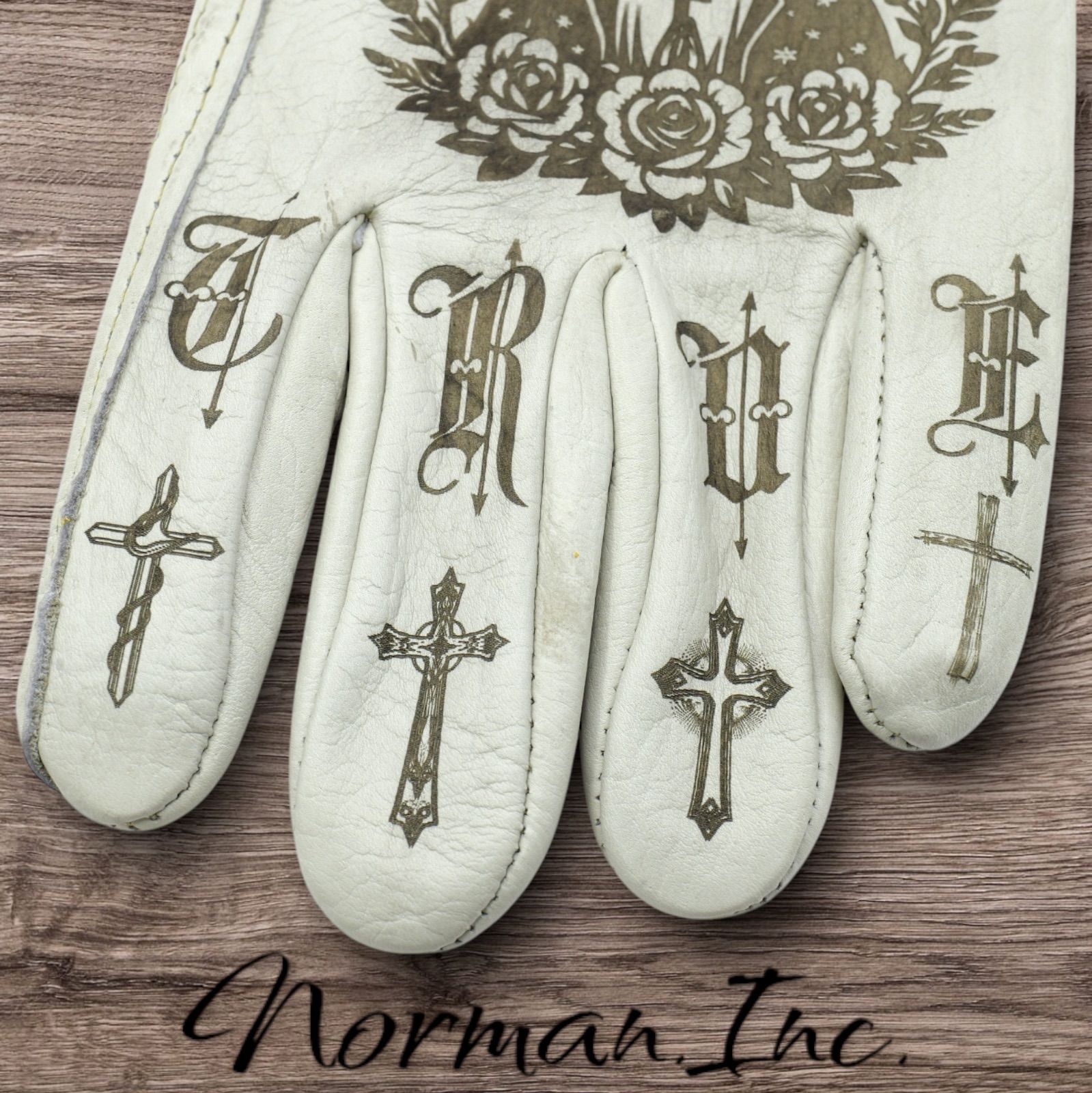 牛革 レザーグローブ ホワイト 白 アメリカン バイク ハーレー