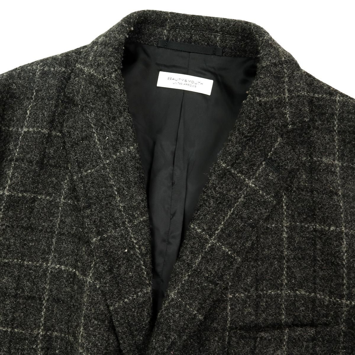 【B1686】【美品】【定価51,840円】BEAUTY&YOUTH×HARRIS TWEED ビューティーアンドユース ハリスツイード アローズ チェスターコート 別注