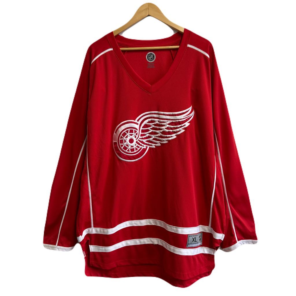 NHL ゲームシャツ デトロイト レッドウィングス ビッグプリント 刺繍  