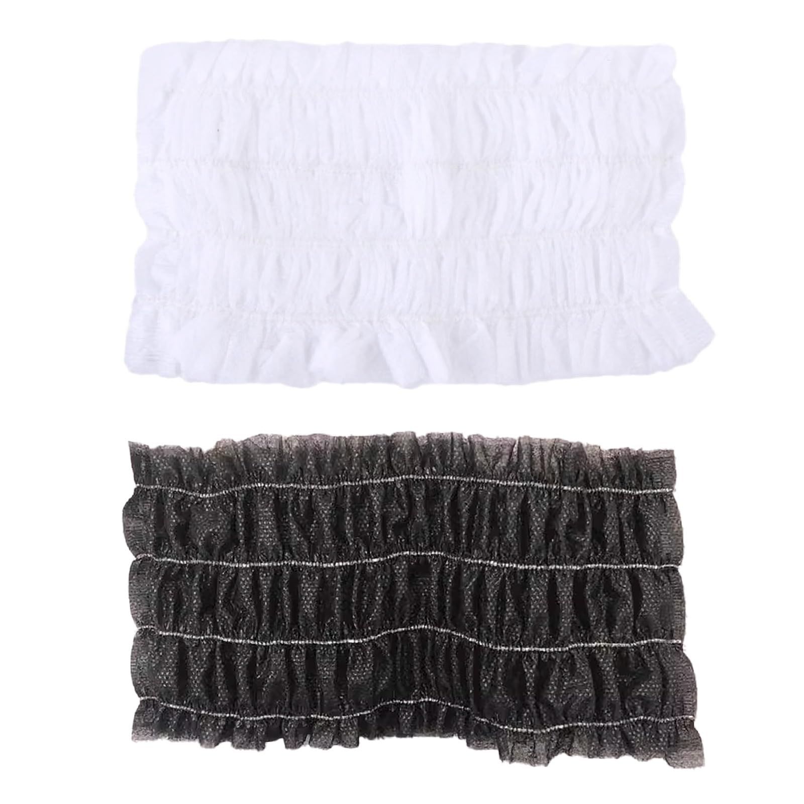 IMPACTオンライン 使い捨て 不織布 ヘアバンド 洗顔 ヘアターバン ヘアキャップ 200枚 (白＆黒) [白＆黒]