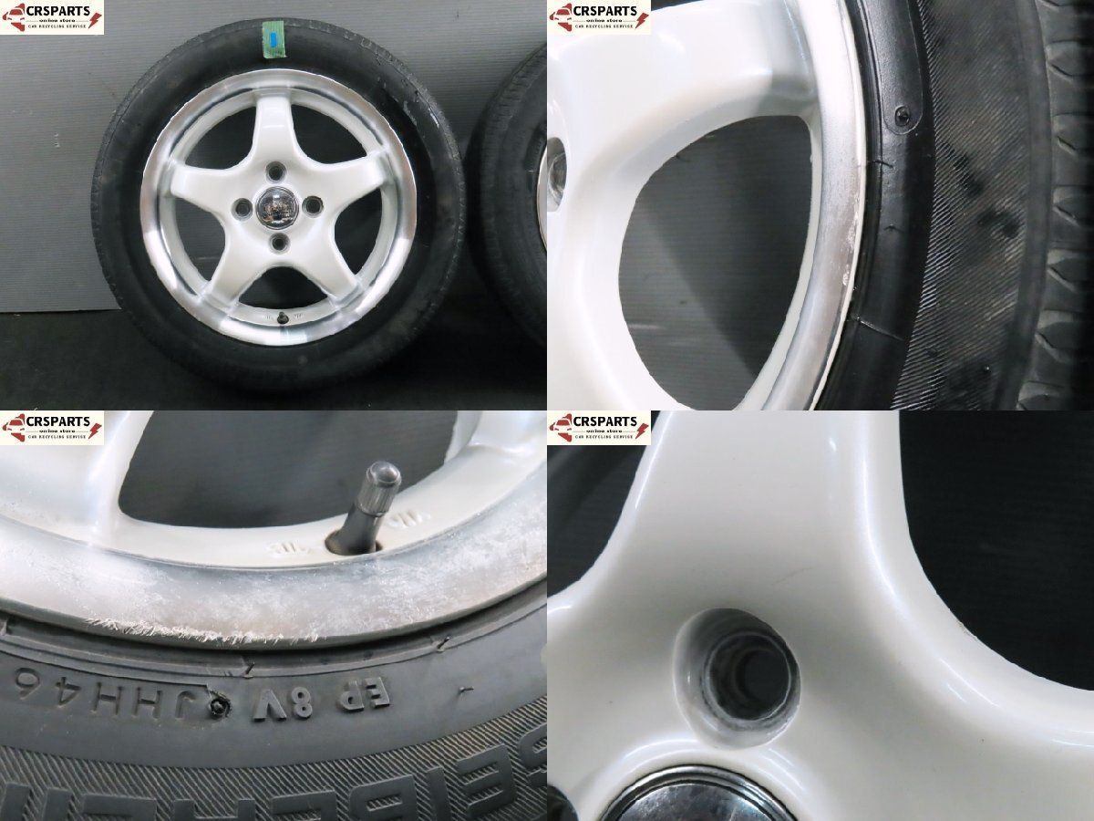 ララパーム 14× 4.5J +45 4H 100PCD ホイール ブリヂストン タイヤ付 