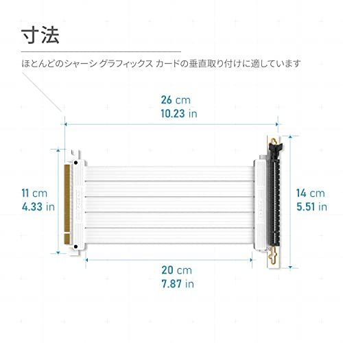 EZDIY-FAB PCIe 4.0 X16ライザーケーブル 高速シールド垂直GPUマウント