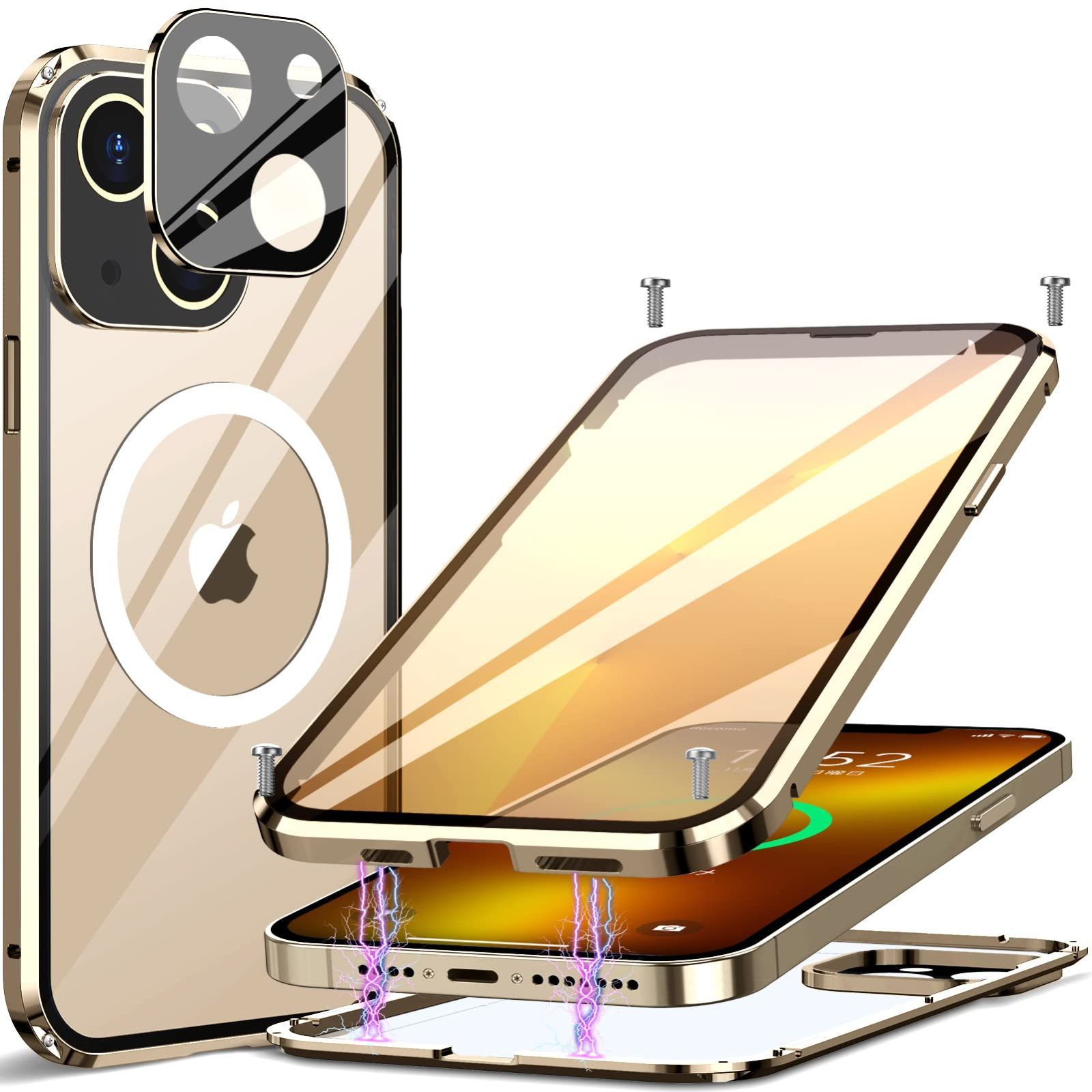 【カラー: ゴールド】14 14 iPhone iPhone スマホケース 鋭敏