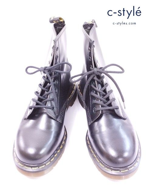 A878 人気 Dr.Martens ドクターマーチン 8ホールブーツ UK8 ブラック BLACK SMOOTH 8 EYELET BOOT Z WELT 1460 | O