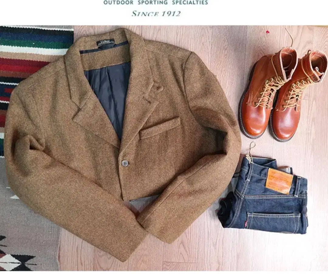 米国版 LL BEAN L.L.Bean(L・L・ビーン) シェトランド ウール オーバーサイズ ツイードジャケット
