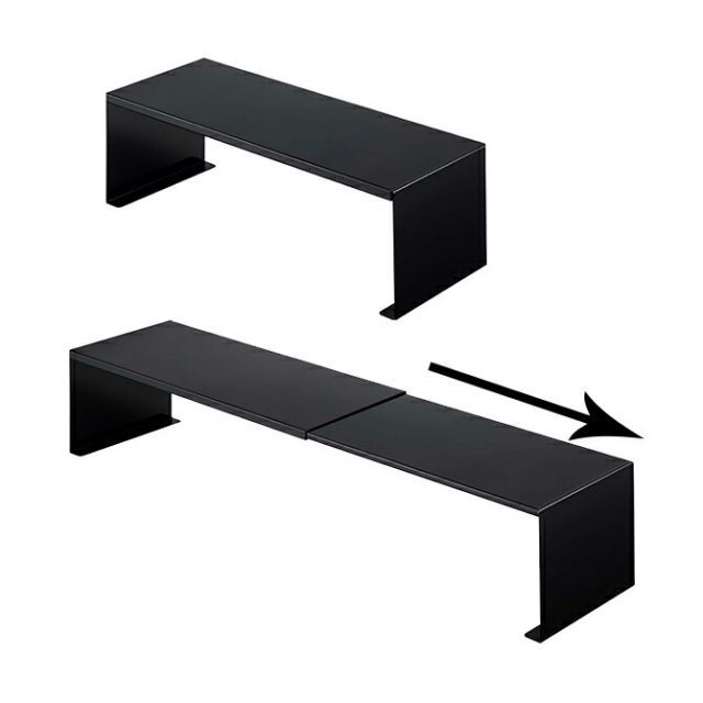 伸縮洗濯機排水口上ラック tower / タワー ホワイト 4338 / ブラック