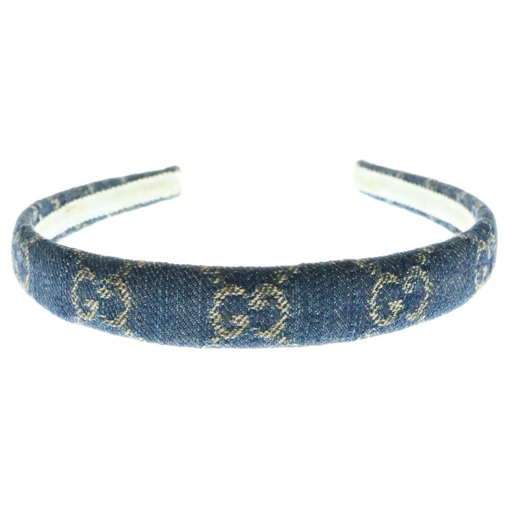 GUCCI GGデニム カチューシャ グッチカチューシャ デニムロゴヘア