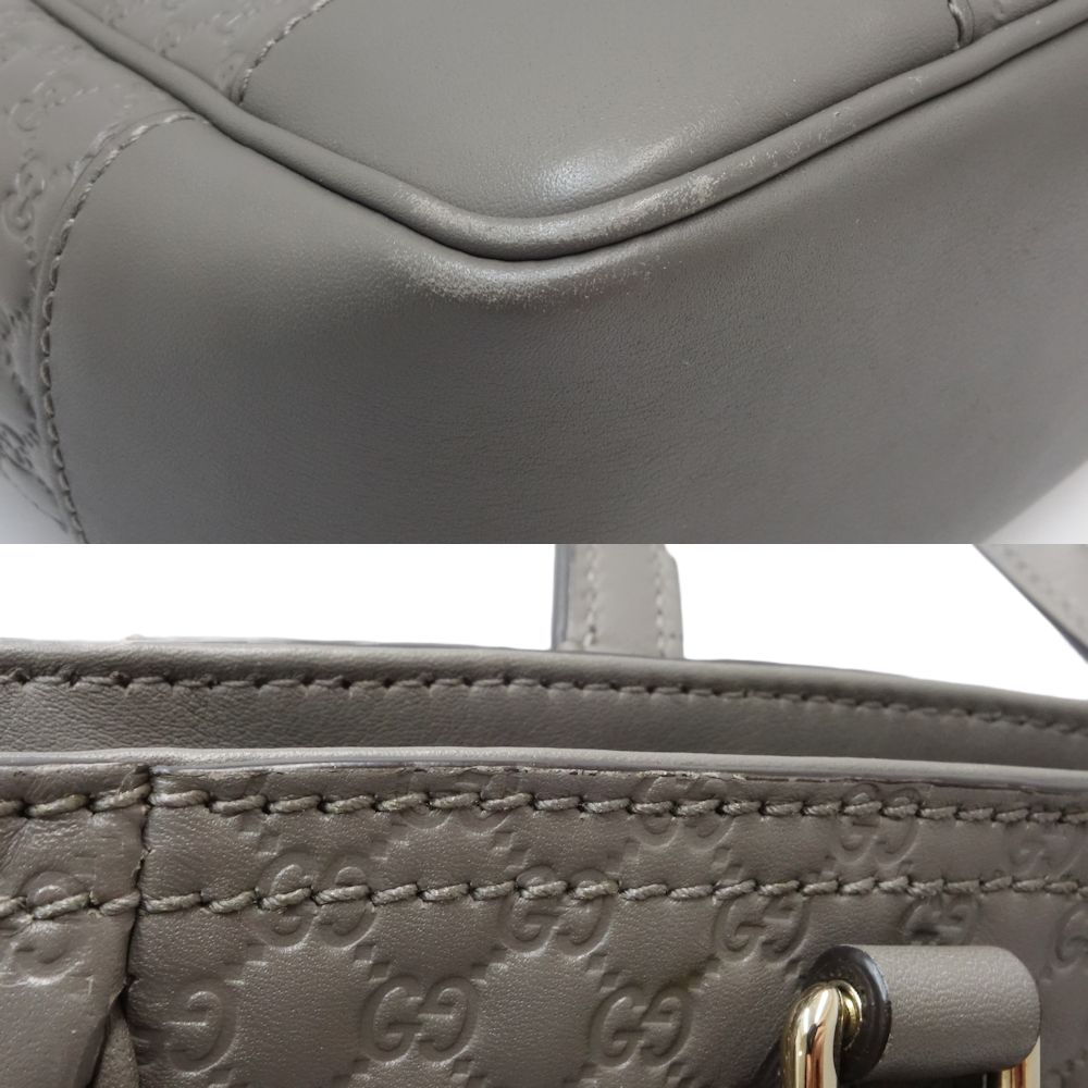 GUCCI グッチ マイクログッチシマ 449241 2Wayバッグ レザー グレー