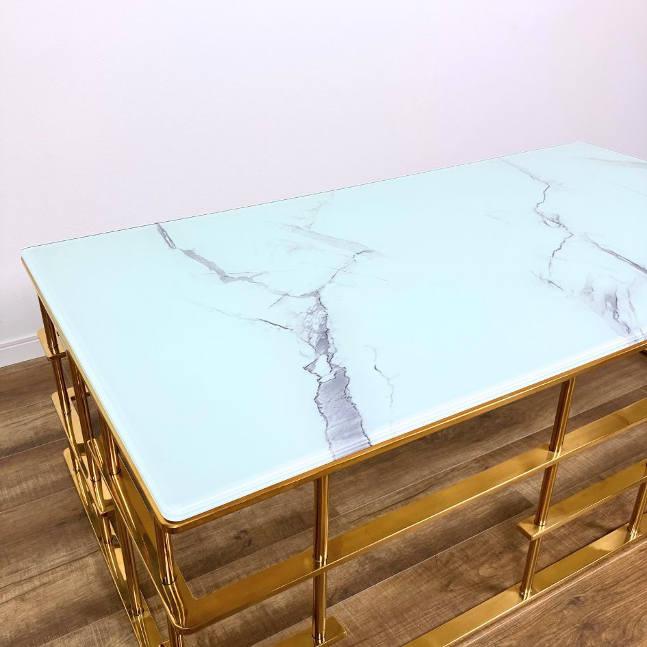 【KARE】ローマゴールド ロー/コーヒー テーブル ローマゴールド130×70cm ローテーブル/ コーヒーテーブル - ロー