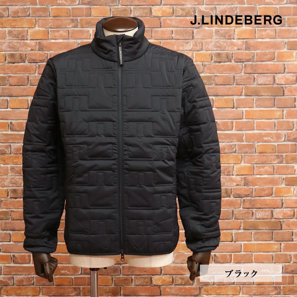 秋冬 J.LINDEBERG 46 M サイズ キルトジャケット 071-59023 中綿 プリマロフト 防寒 撥水 ダブルジップ ゴルフ メンズ 紳士 ジェイリンドバーグ 黒 ブラック mc168