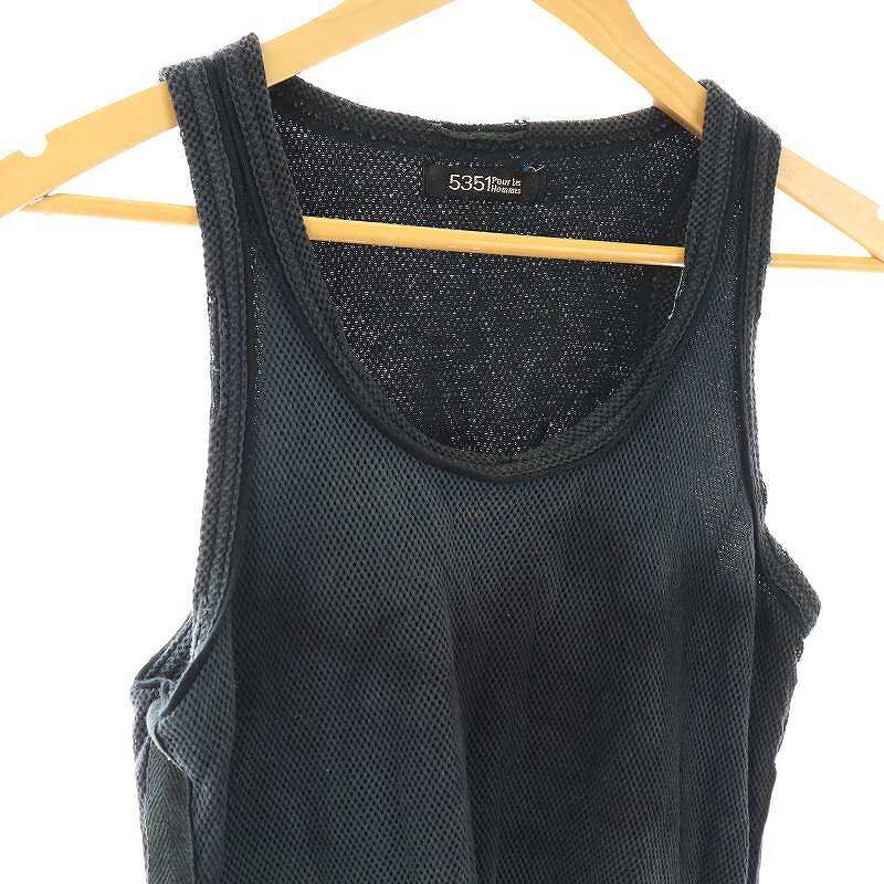 5351 ノースリーブ　レザー　タンクトップ　5351プールオム　モード　パンク 5351プールオム 5351 POUR LES HOMMES タンクトップ カットソー