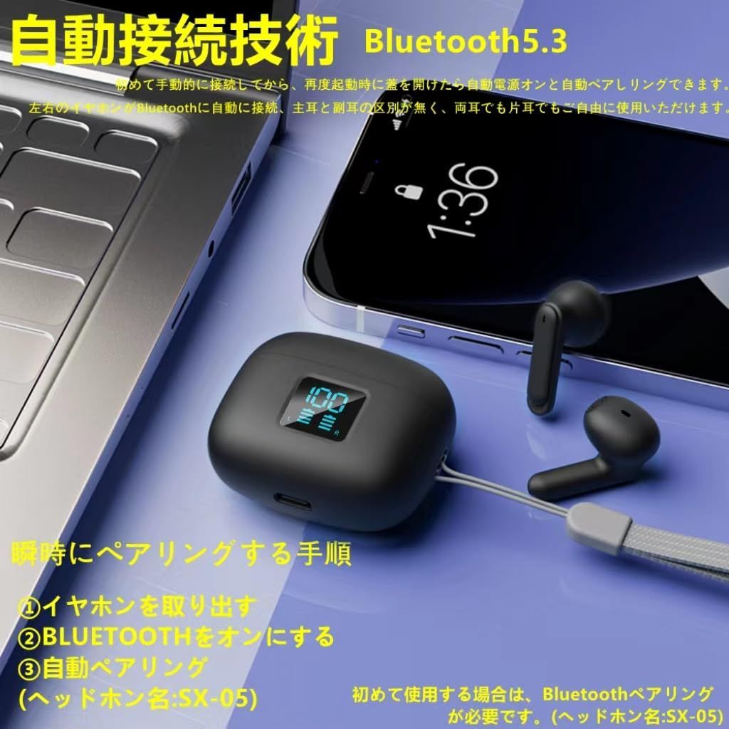 イヤホン Bluetoothイヤホン ワイヤレスイヤホン 2023 最新