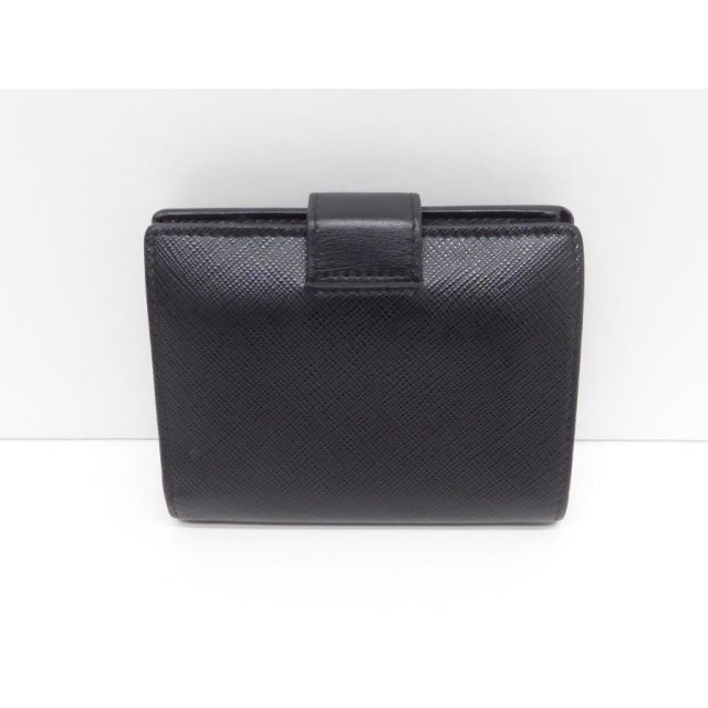 美品 プラダ サフィアーノ トライアングル 二つ折り財布 箱 黒 PRADA プラダ サフィアーノ トライアングル 二つ折り財布
