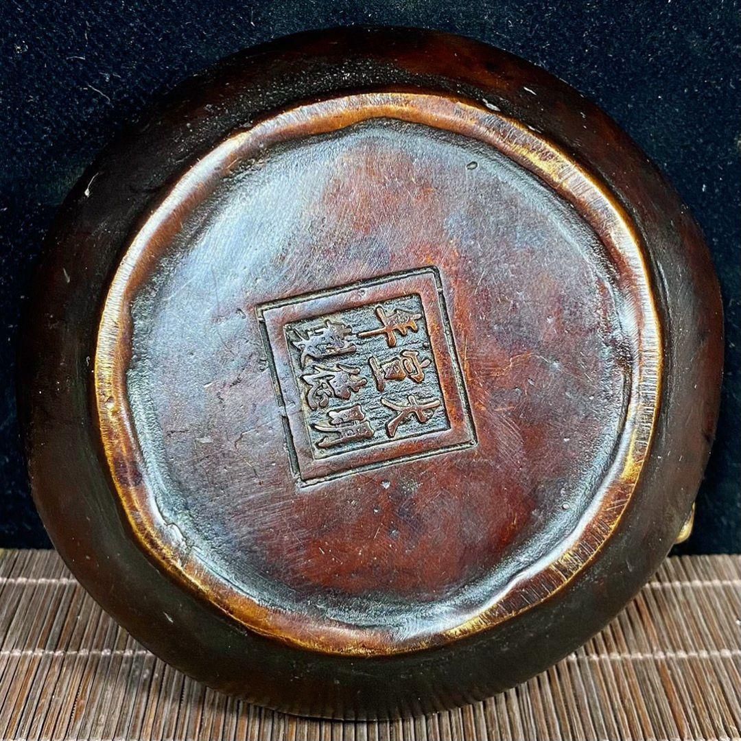 大明宣徳 点金彫竜 筆洗 書道具 文房具 現代工芸品 美術品 置物