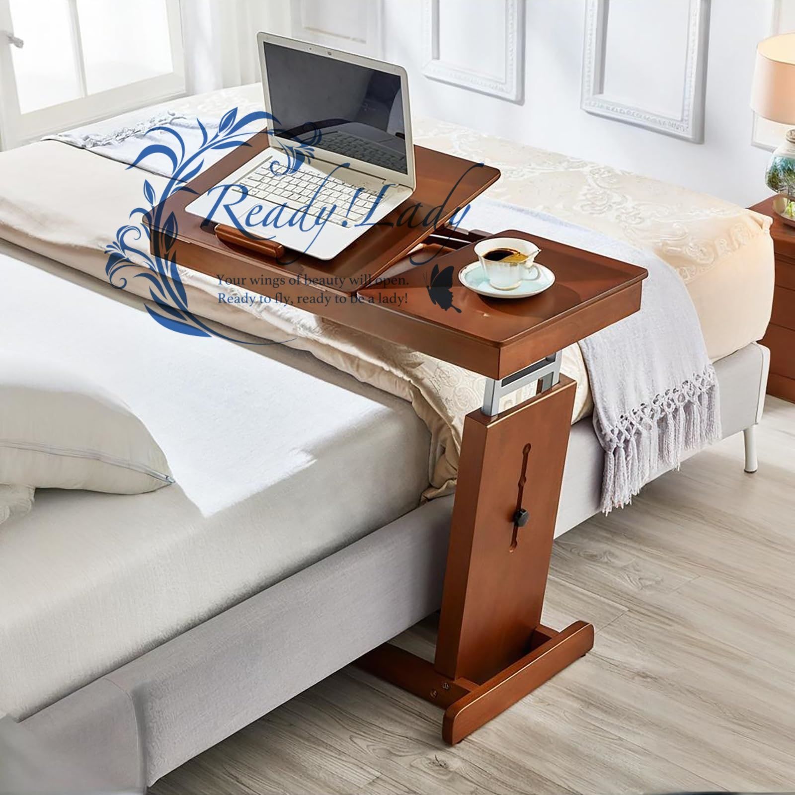 ベッドサイドテーブル 昇降式 多機能折りたたみ式モバイルベッドサイドコンピュータテーブル