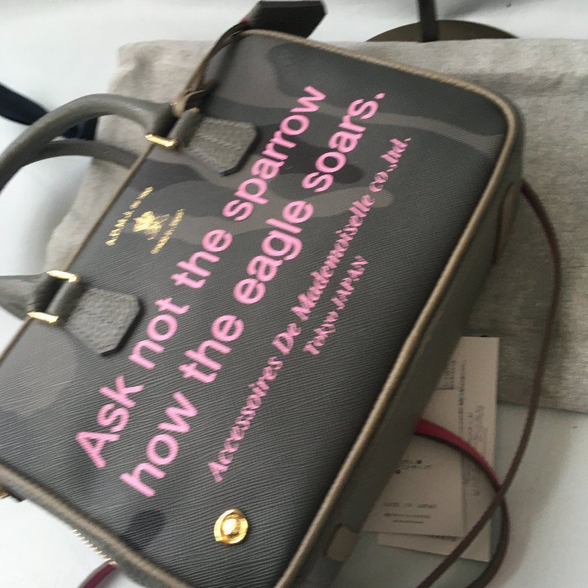 ADMJ エーディーエムジェイ　ボストンバッグ　迷彩　カモフラ　ショルダーバッグ 極美品 ADMJ A.D.M.J アクセソワ カモフラ ボストン ショルダー