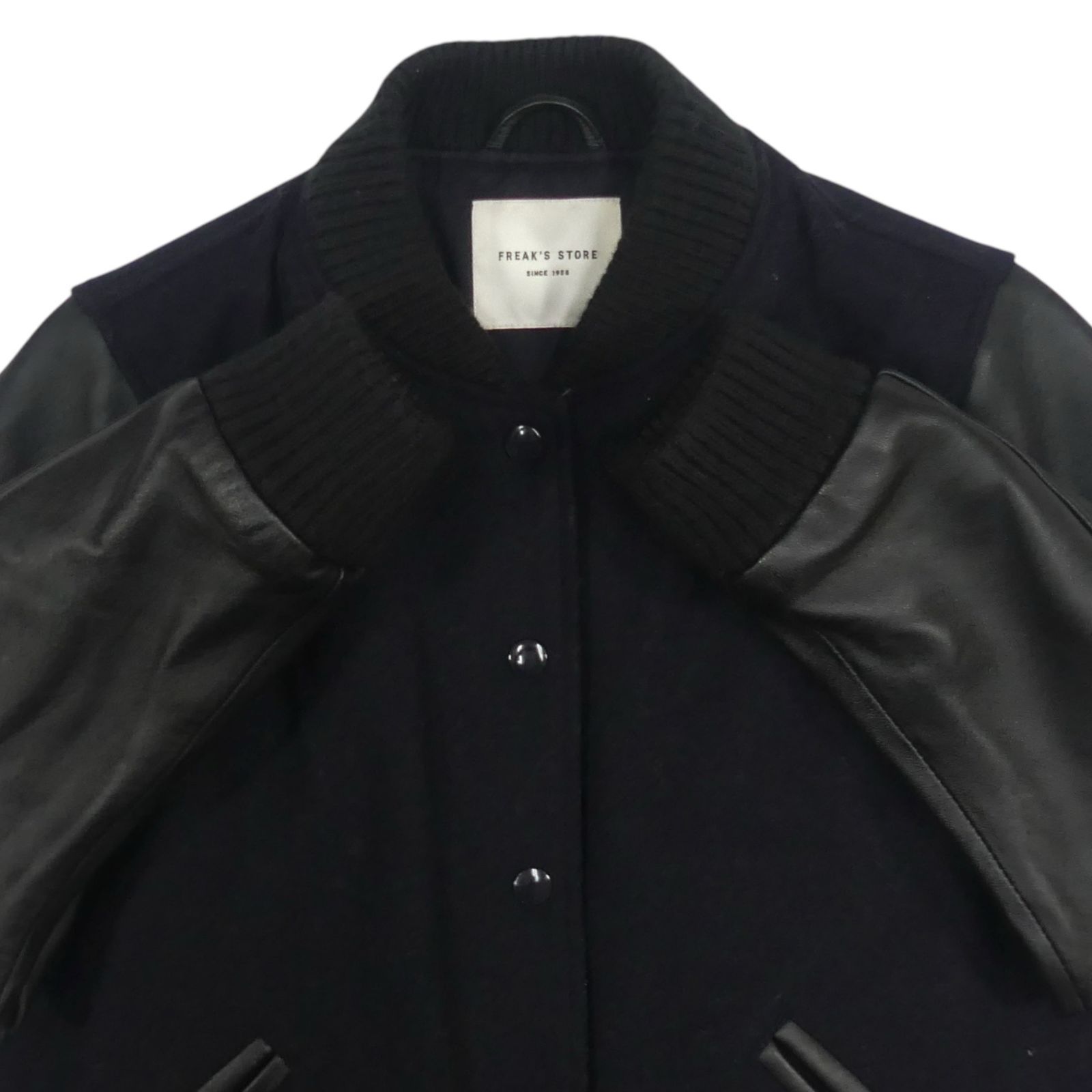 FREAK'S STORE スタジャン ウール レザー ブラック FREAK'S STORE フリークスストア スタジャン M 古着 レザー
