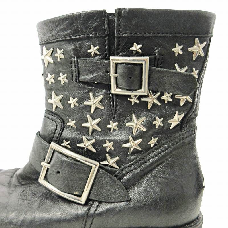 【JIMMY CHOO】スタースタッズ ショートブーツ ジミーチュウ JIMMY CHOO 日本限定 スタースタッズ レザー