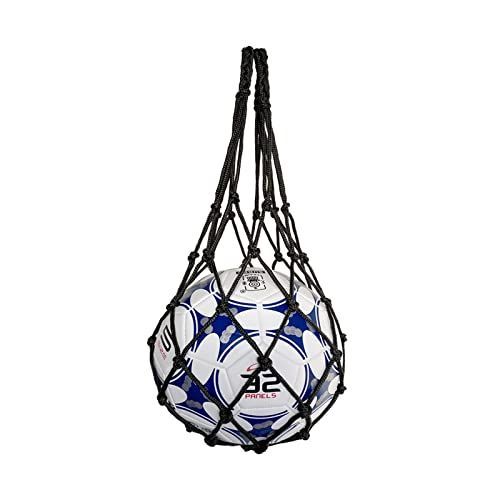 ブラック 収納 サッカー/バレーボール/バスケットボール用 簡易ボールバッグ 網袋 持ち運び 保管用 (ブラック)