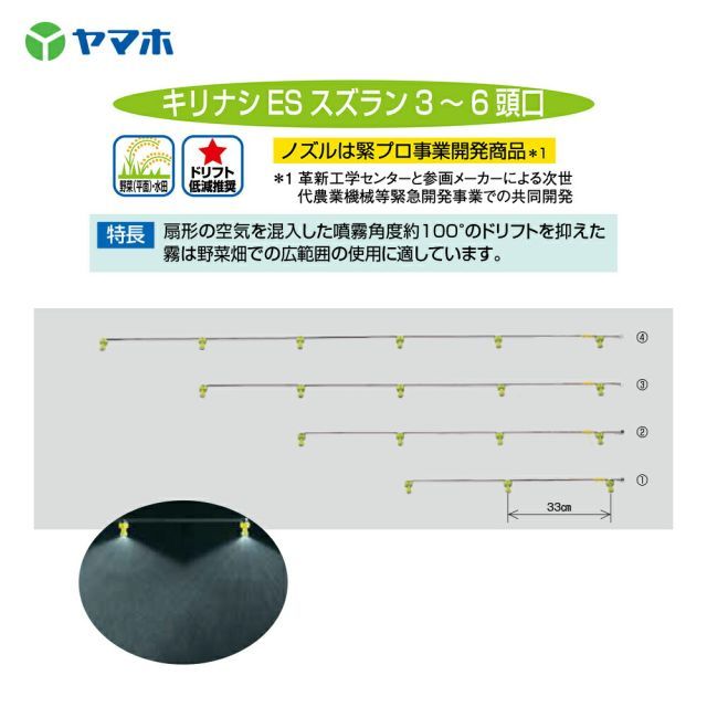 ヤマホ YAMAHO キリナシESスズラン6頭口 G1|4 野菜用 受注生産 143314