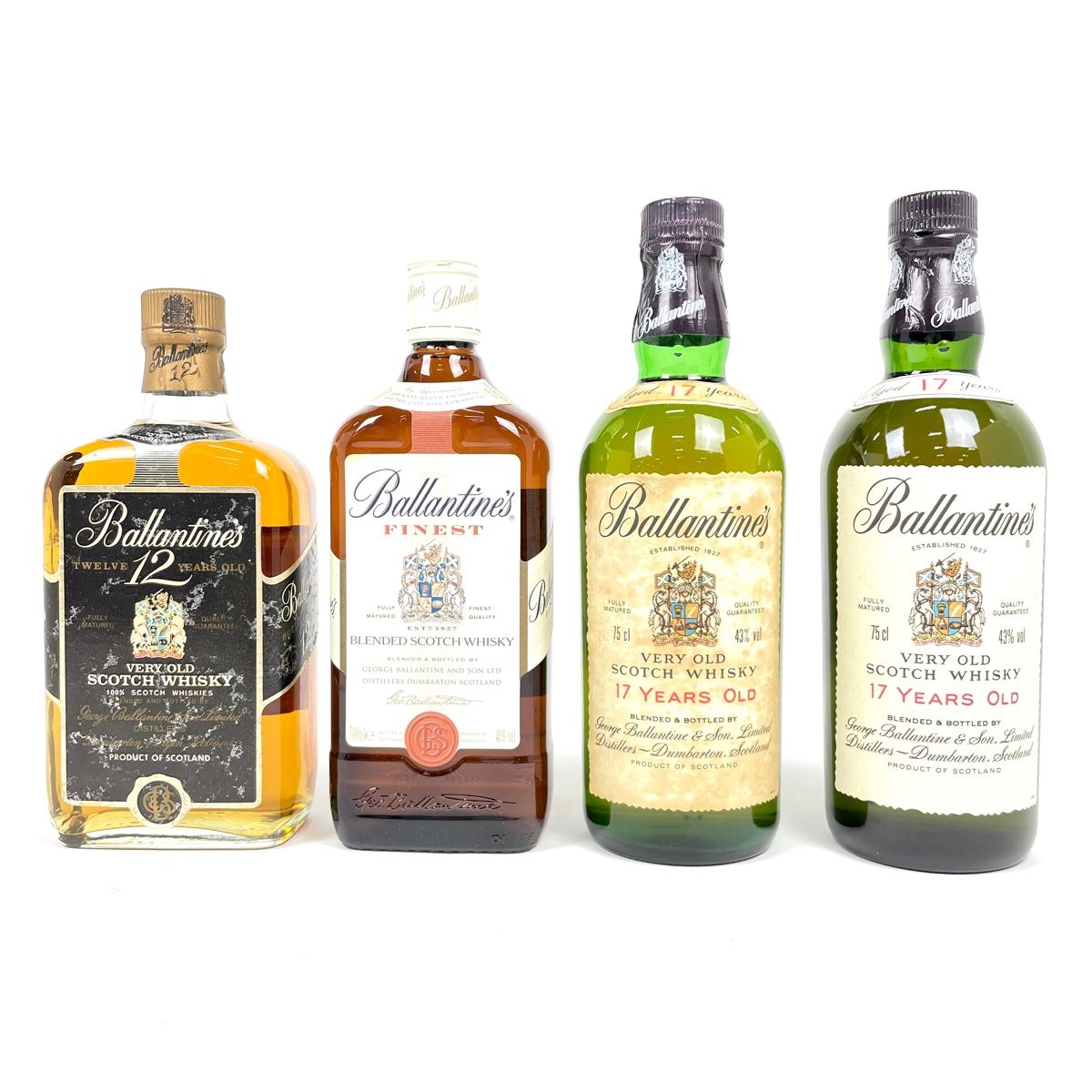 4本 バランタイン Ballantines 12年 ベリー ファイネスト 旧ボトル 17年 750ml ウイスキー セット 古酒