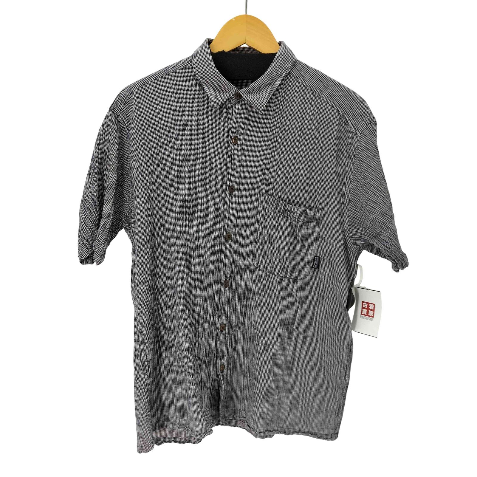 90s ポルトガル製 patagonia 千鳥柄シャツ L パタゴニア patagonia 97SS ポルトガル製 ACヤーンダイシャツ