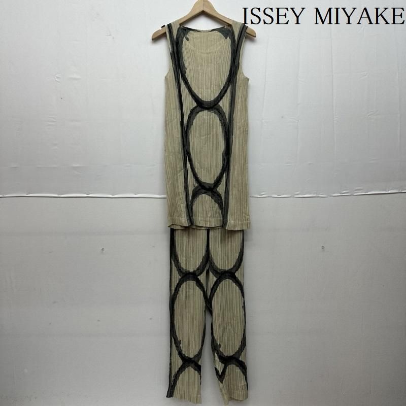 ISSEY MIYAKE イッセイミヤケ セットアップ PLEATS PLEASE プリーツ ノースリーブ カットソー ストレート パンツ セットアップ