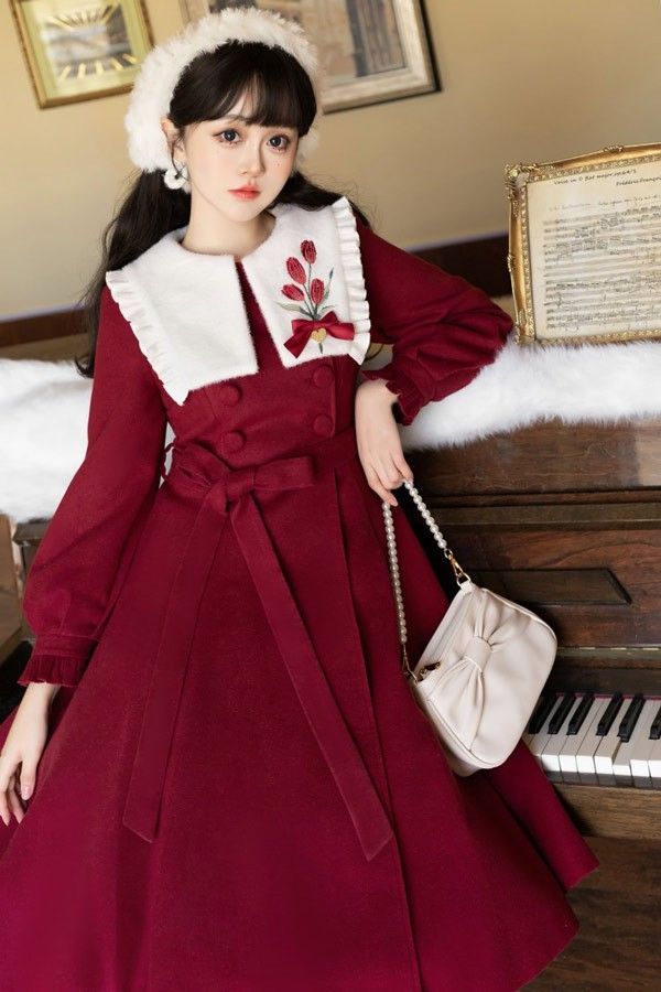 ステンカラーコート 冬服 リボン レディース ジャケット
