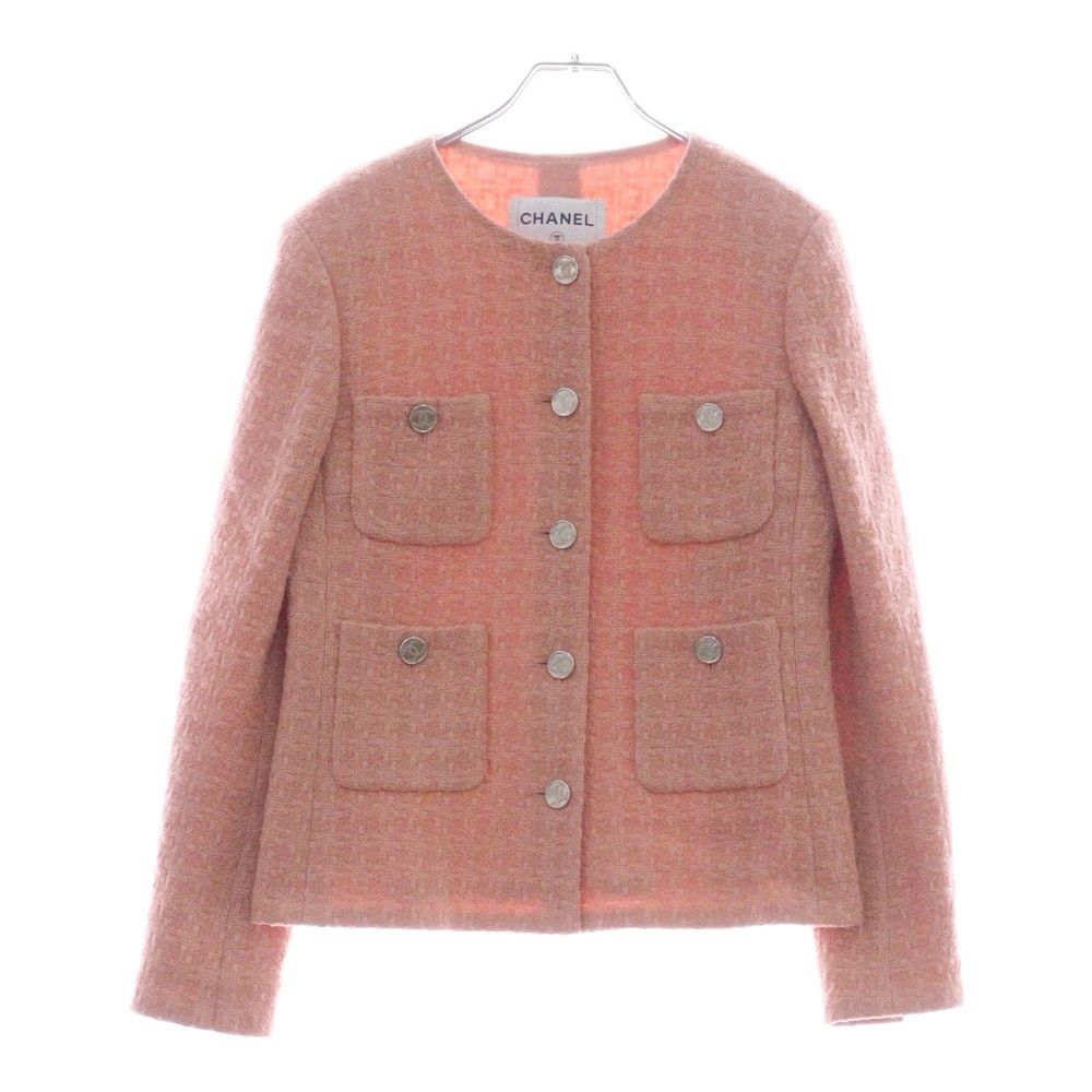 CHANEL (シャネル) 21B ココボタン ツイードジャケット コーラルピンク