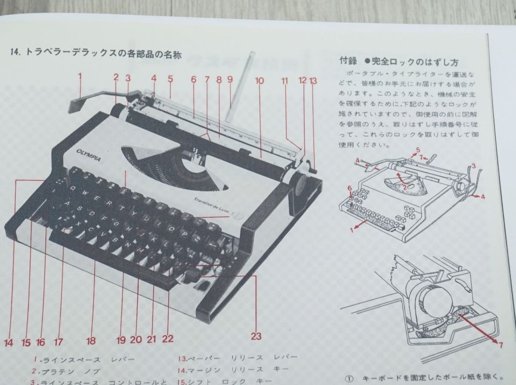 オリンピア タイプライター OLYMPIA Traveller de Luxe ケース付き