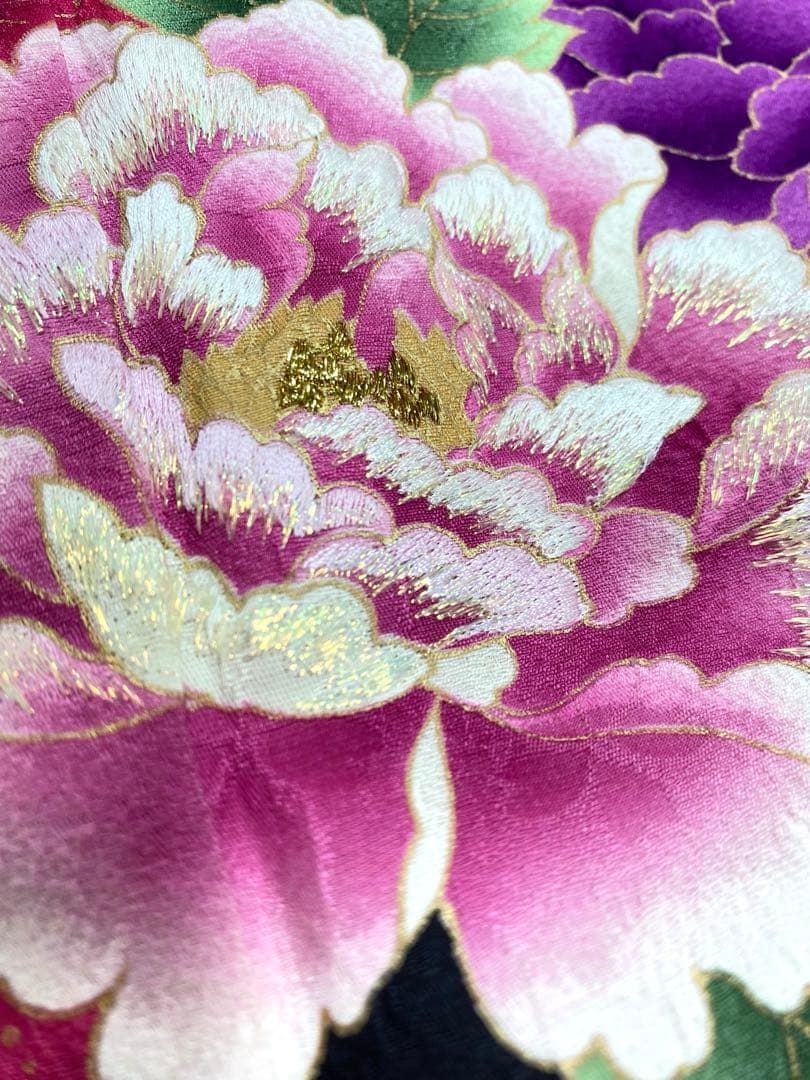 振袖 豪華 金彩 桜 牡丹 紋意匠 刺繍 身丈169cm - メルカリ